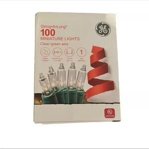 GE 100 Count Clear Mini String Lights With Green Wire Holiday & Christmas